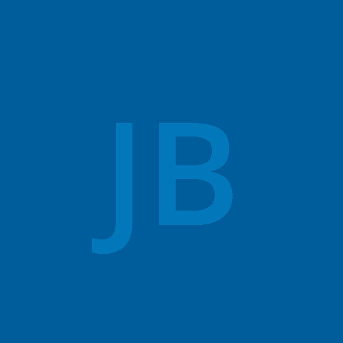 JB initials in blue box
