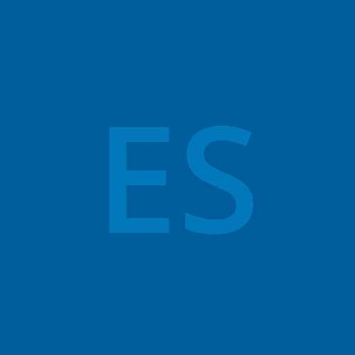 ES initials in blue box