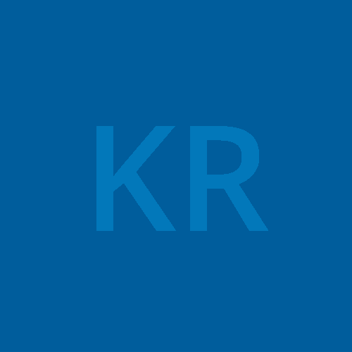KR initials in blue box