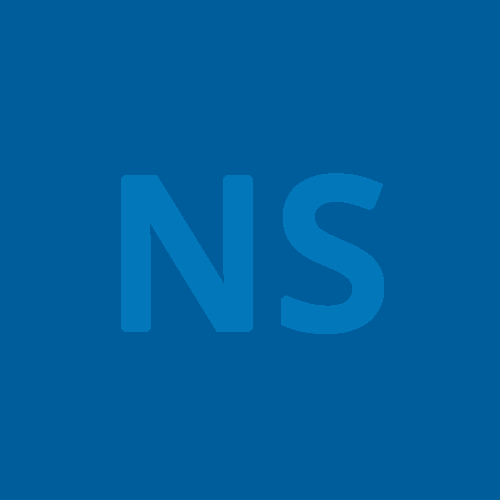 NS initials in blue box
