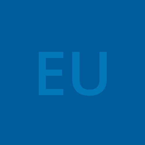 EU initials in blue box