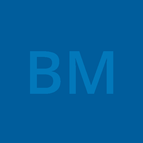 Initials BM in blue box