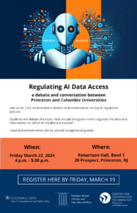 SPIA Regulating AI Data event poster