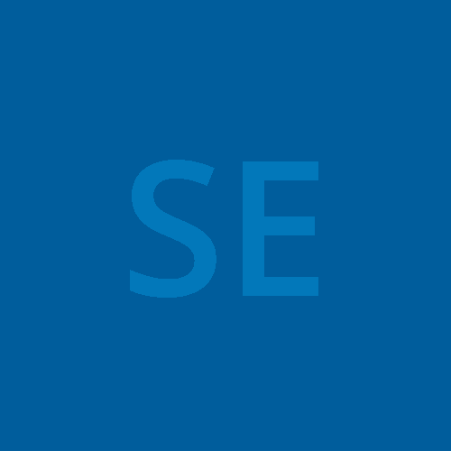 SE initials in blue box