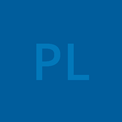 Initials PL in a blue box