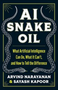 Photo of the cover of Ai and Snake Oil book